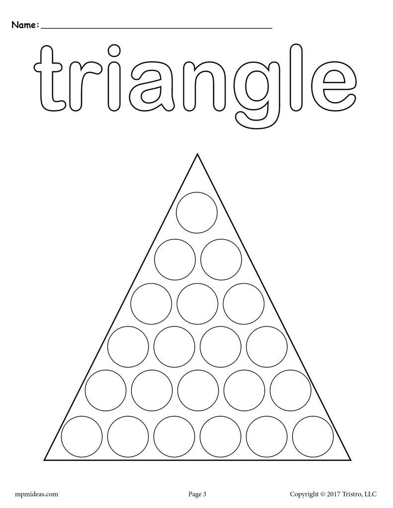 12 Shapes Do A Dot Printables Do A Dot Triangles Activities Shapes 