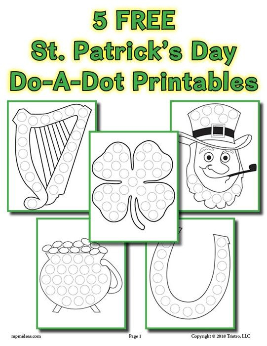 5 St Patrick s Day Do A Dot Printables Do A Dot Dot Printables St 