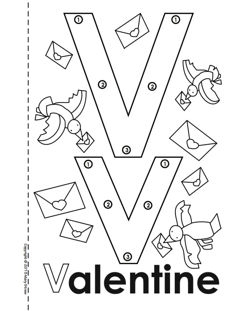 Alphabet Book With Dot to dot Counting Component V Is For Valentine 