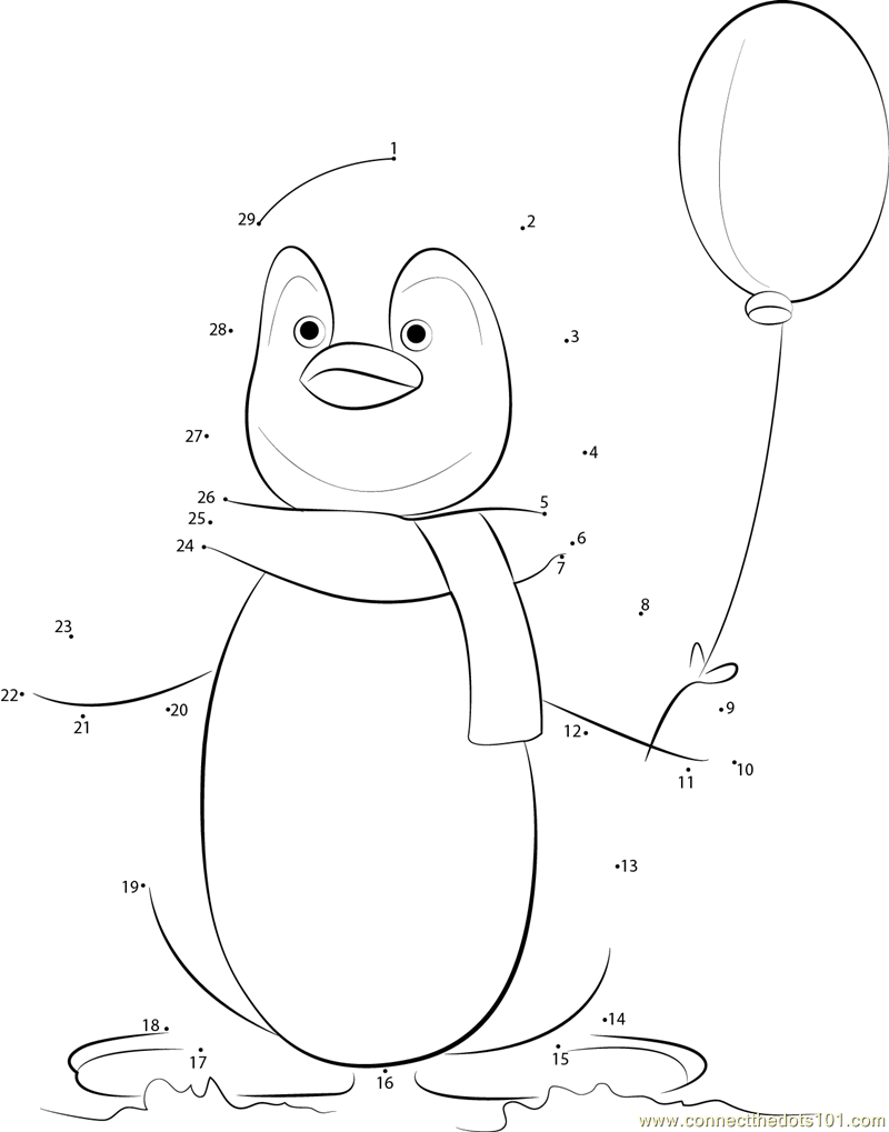 Baby Penguin Dot To Dot Printable Worksheet Connect The Dots