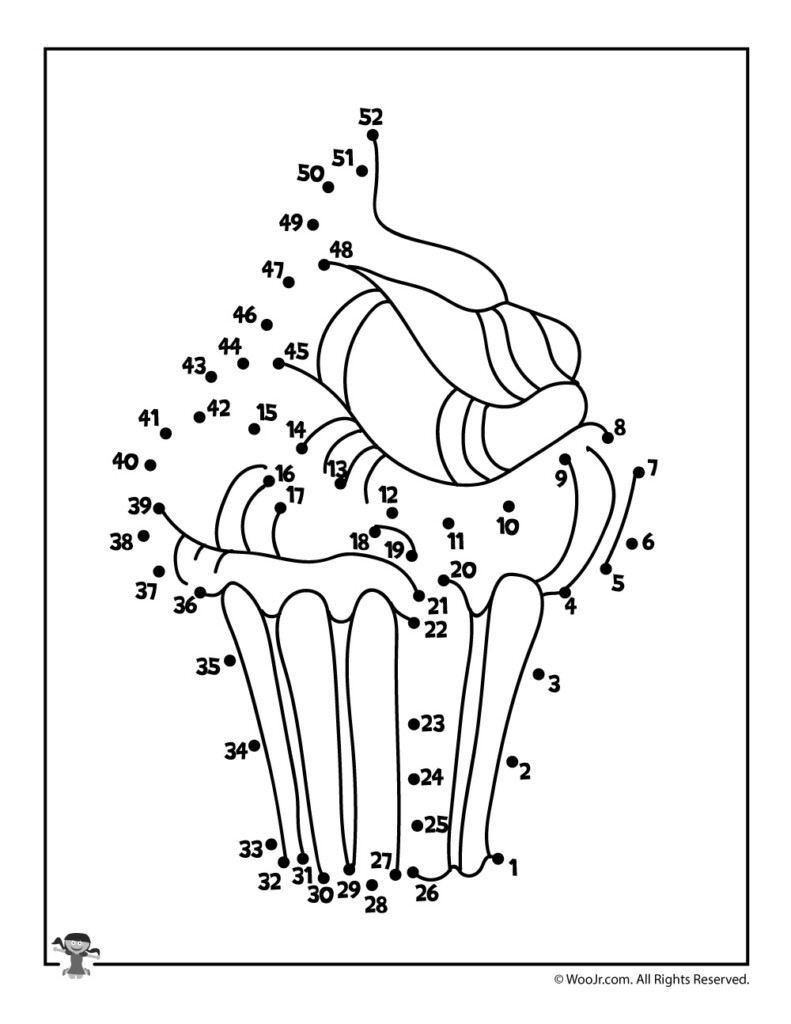 Birthday Cupcake Dot To Dot Game Woo Jr Kids Activities Children 