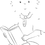 Caillou Reading A Book Dot To Dot Printable Worksheet Connect The Dots