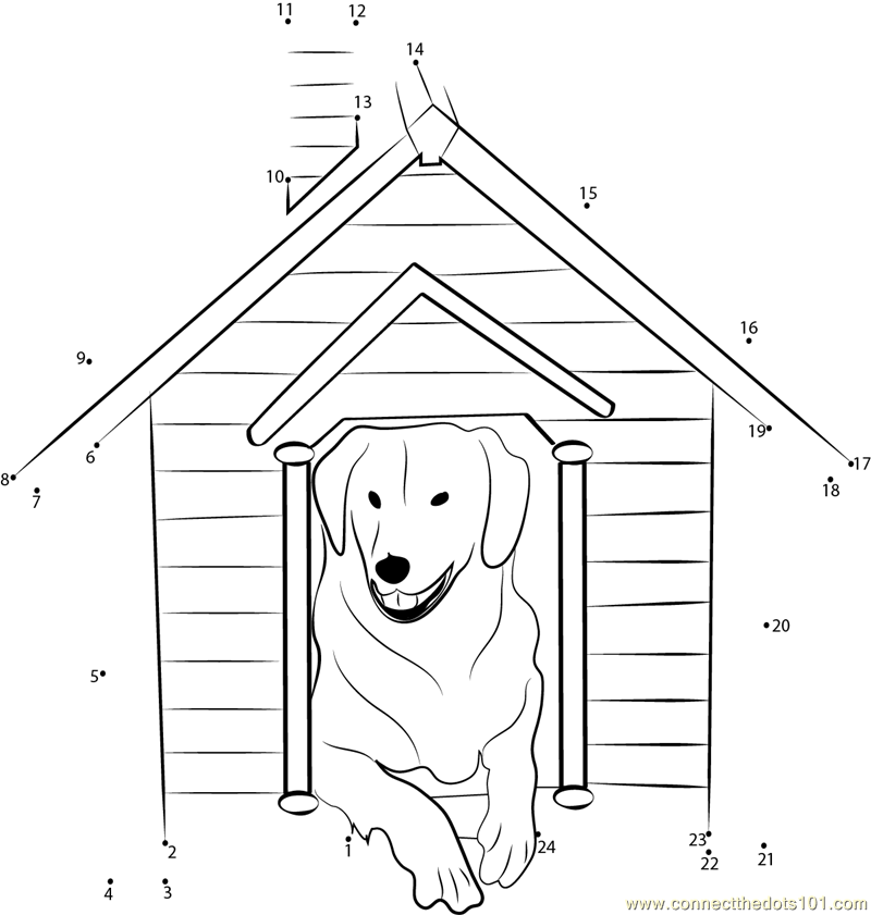 Cedar Dog House Dot To Dot Printable Worksheet Connect The Dots