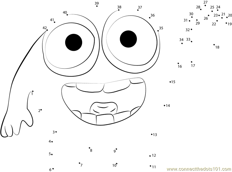 Close Up Of Alien Dot To Dot Printable Worksheet Connect The Dots