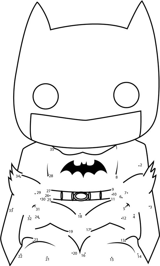 Connect The Dots Batman Printable For Kids Adults Free