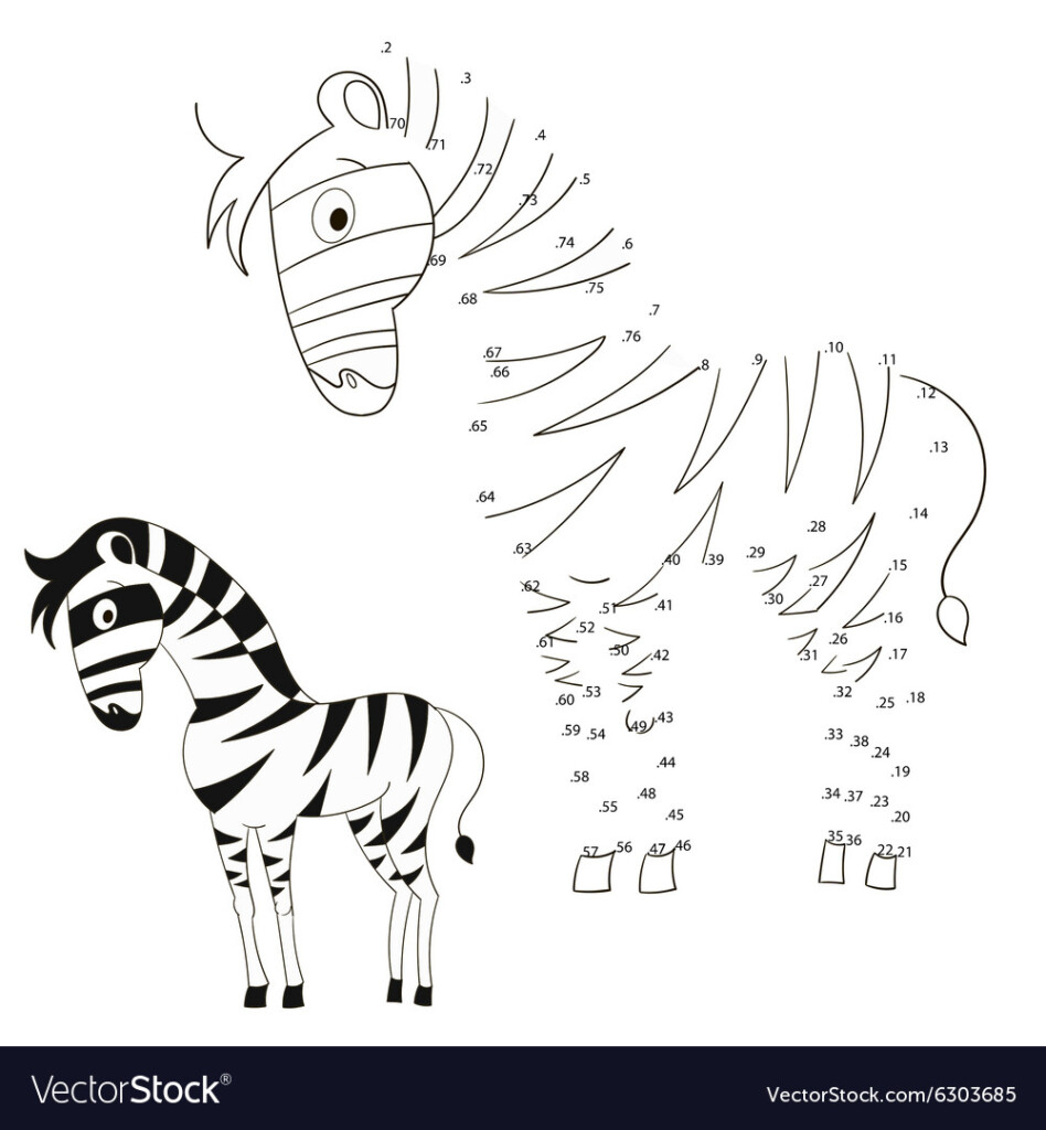 Connect The Dots Game Zebra Royalty Free Vector Image