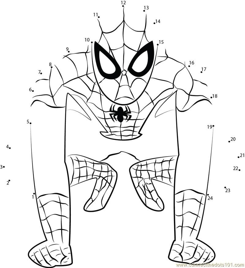 Connect The Dots Spiderman Superhero Cartoons Spiderma Labirintos