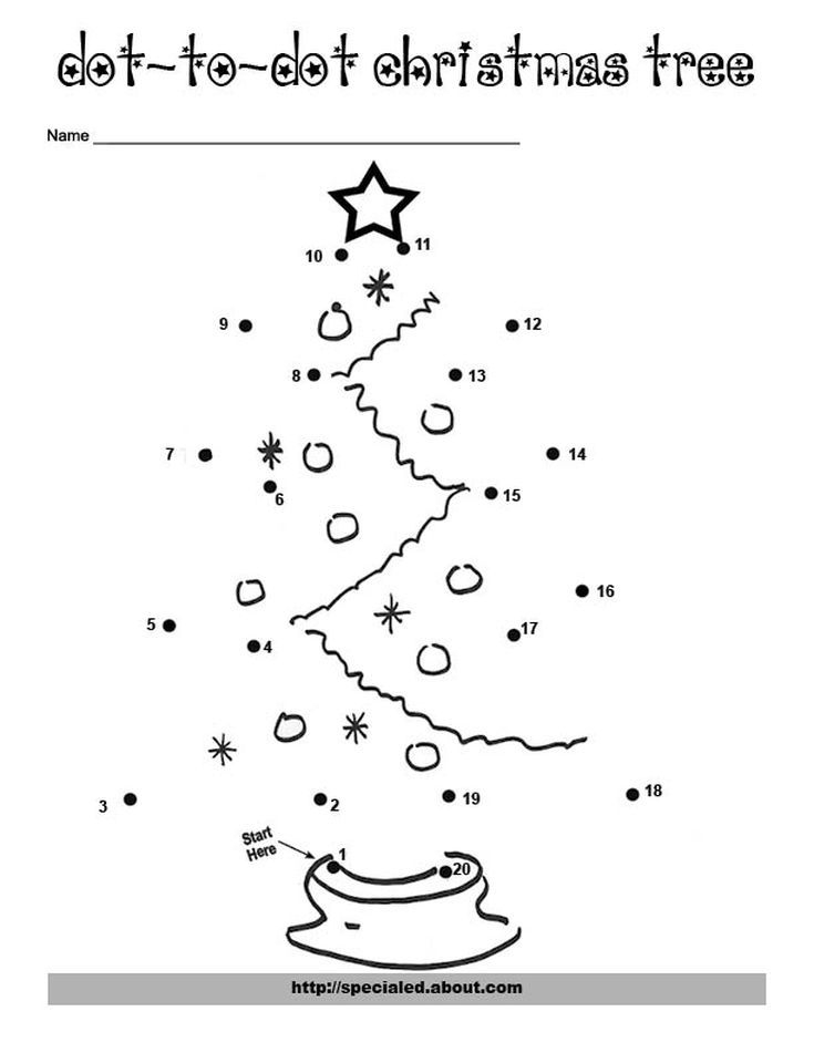 Counting Dot To Dot For Christmas Christmas Worksheets Dot To Dot 