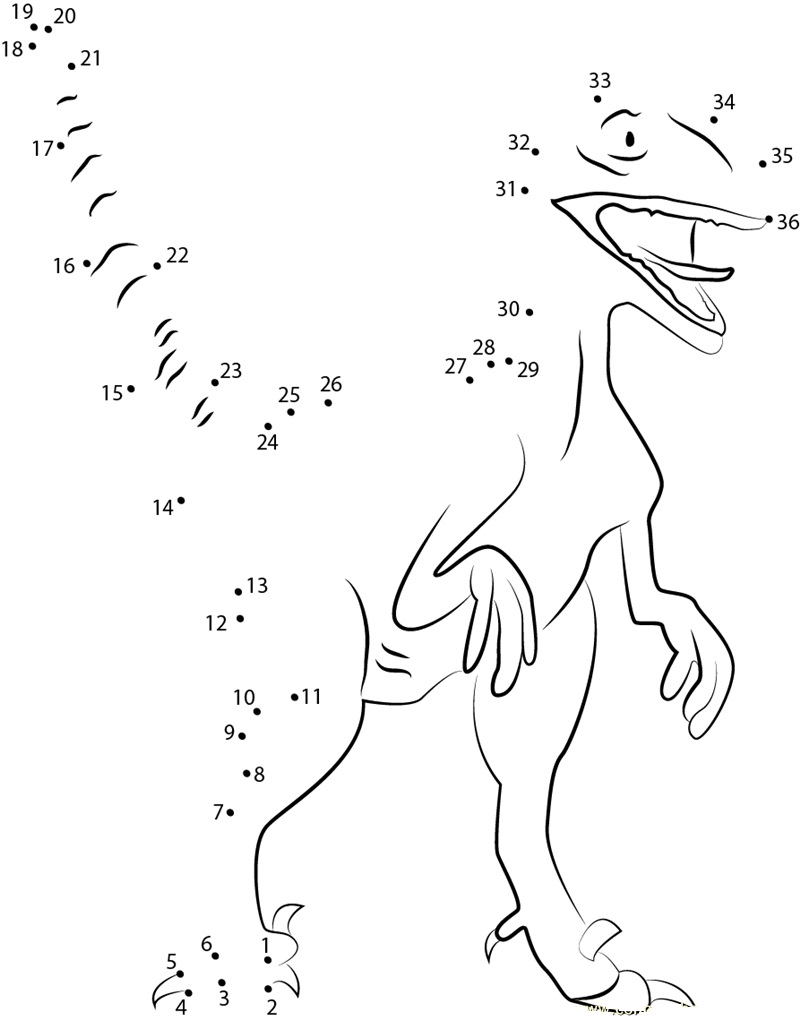 Dinosaur Dot To Dot Pictures Learning Printable