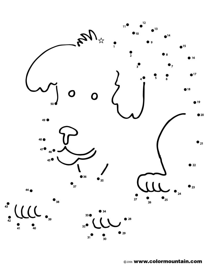 Dog Dot To Dot Coloring Pages Coloring Home