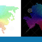 Dot Asia Map Coloreado Ilustraci n Del Vector Ilustraci n De Rombo