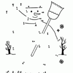 Dot to Dot Coloring Activity Pages Kids Snowman Connect The Dots