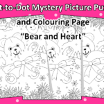 Dot to Dot Mystery Picture Puzzle And Colouring Page Bear And Heart