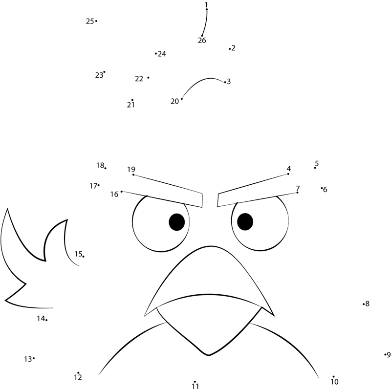 Download Or Print Yellow Angry Birds Dot To Dot Printable Worksheet