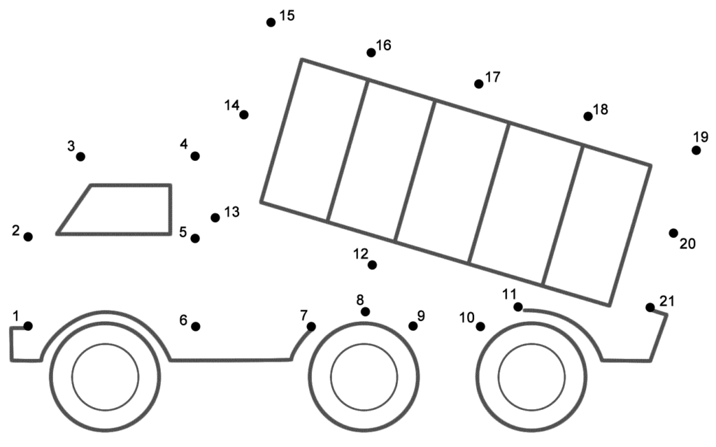 Dump Truck Connect The Dots Count By 1 s Transportation 