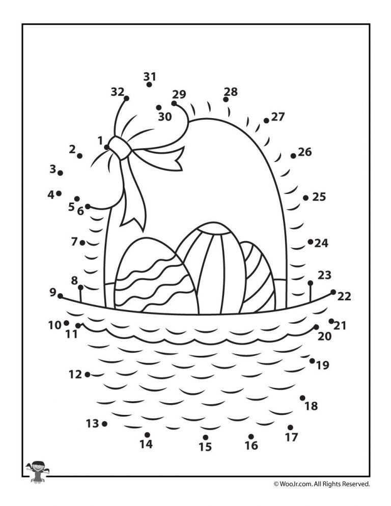 Easter Basket Dot To Dot Page Woo Jr Kids Activities Easter