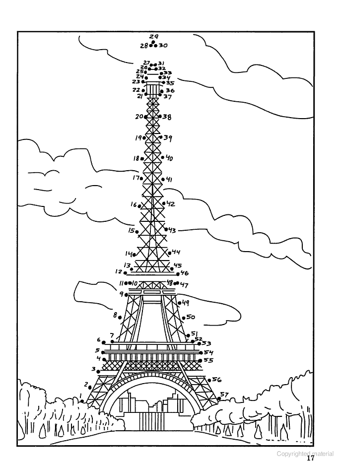 Eiffle Tower Dot To Dot World Thinking Day Five In A Row Wonders Of 