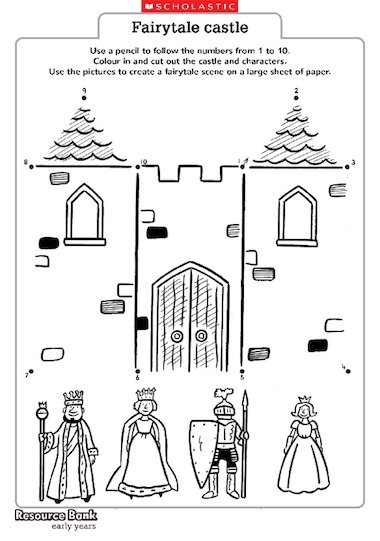 Fairytale Castle Dot to dot Early Years Teaching Resource Scholastic