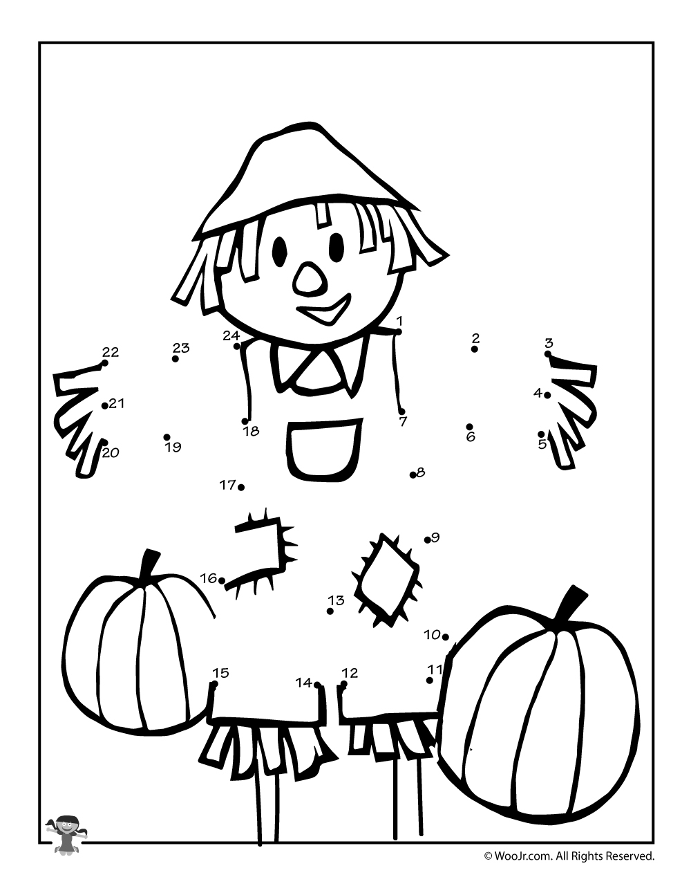 Fall Scarecrow Dot To Dots Woo Jr Kids Activities Children s