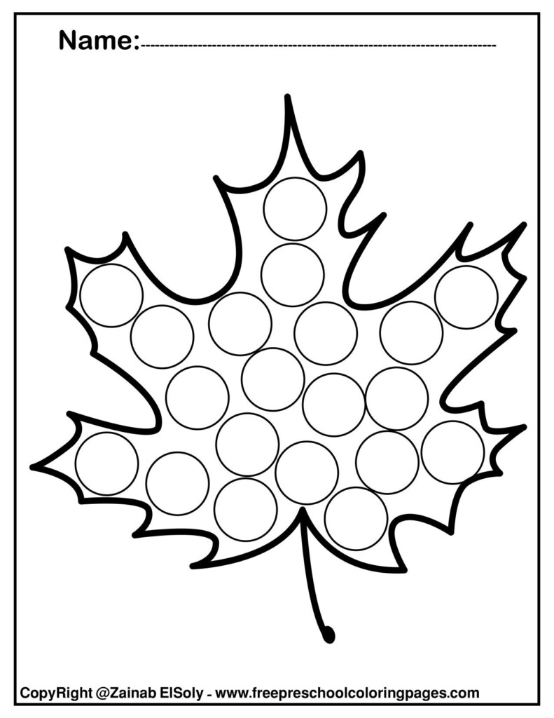Free Autumn Leaves Fall Do A Dot Marker Coloring Pages Free Printable 