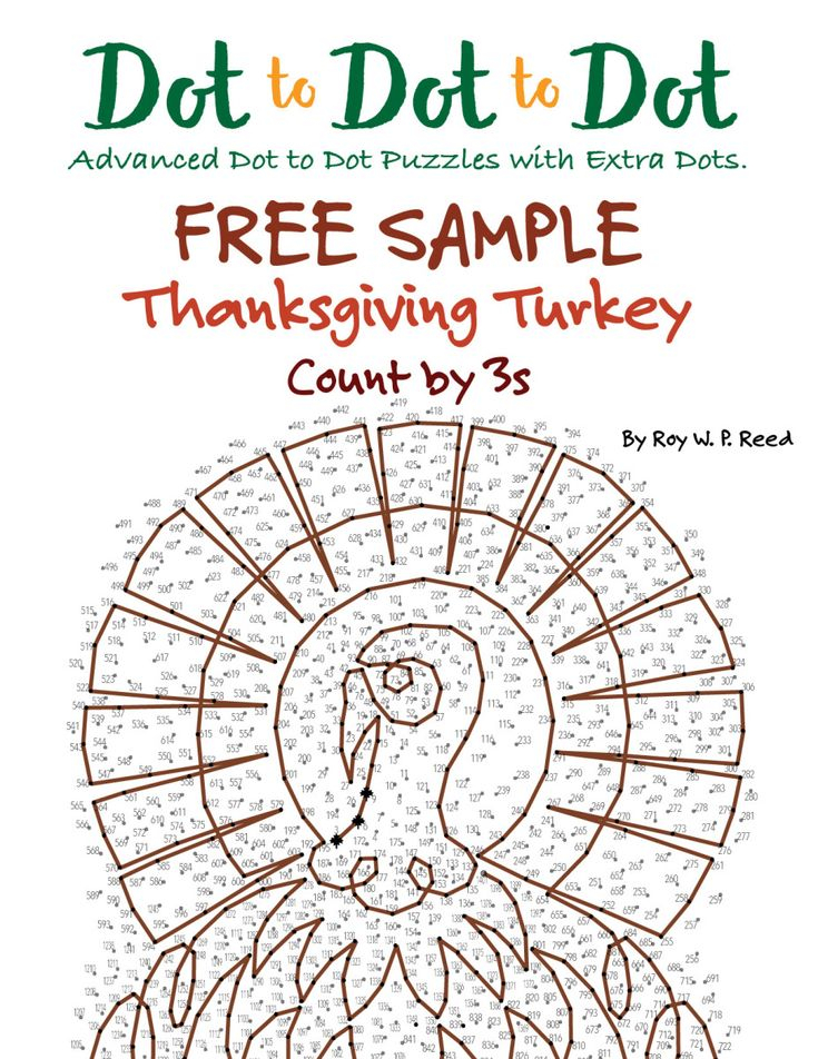 Free Count By 3 Thanksgiving Dot To Dot Math Puzzle Dot To Dot 