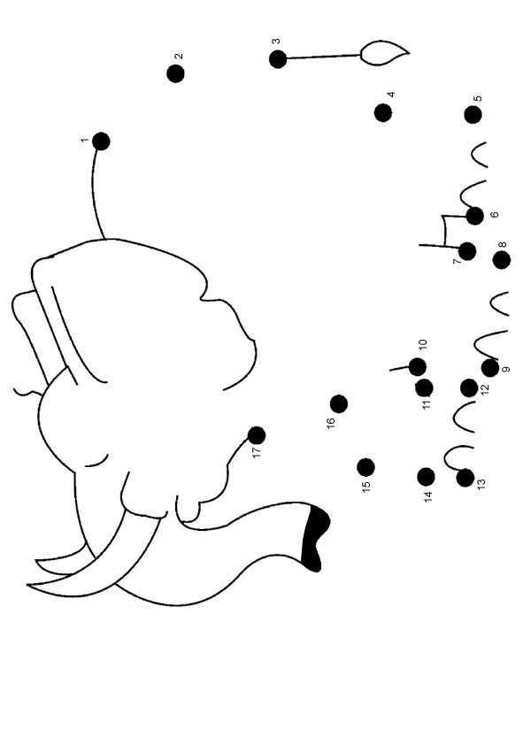 Free Online Printable Kids Games Elephant Dot To Dot Olifant Thema 