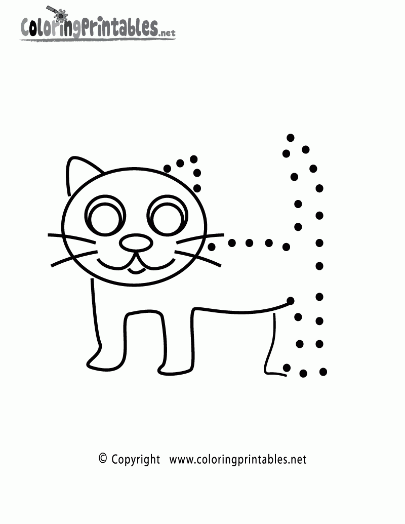 Free Printable Cat Dot To Dot - DottoDotPrintables.net