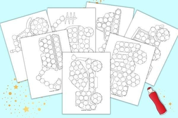 Free Printable Construction Vehicle Dot Marker Pages Dot Markers Dot 