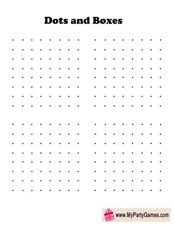 Free Printable Dots And Boxes Game For Kids Dots And Boxes Paper 