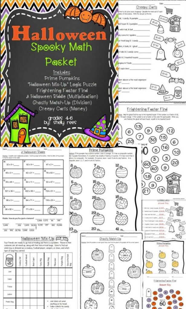 Free Printable Halloween Math Worksheets For 5th Grade Sixth Grade 