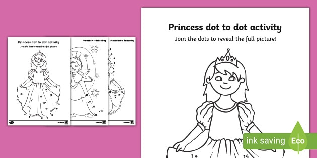 FREE Printable Princess Dot to Dot Activity Sheets