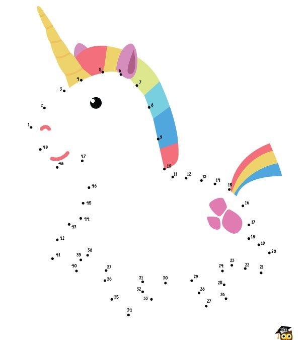 Free Printable Worksheet For Kids Unicorn Connect The Dots 