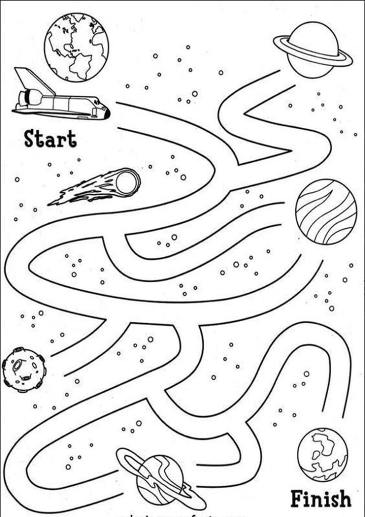 Free Simple Maze Printables For Preschoolers And Kindergartners Space 