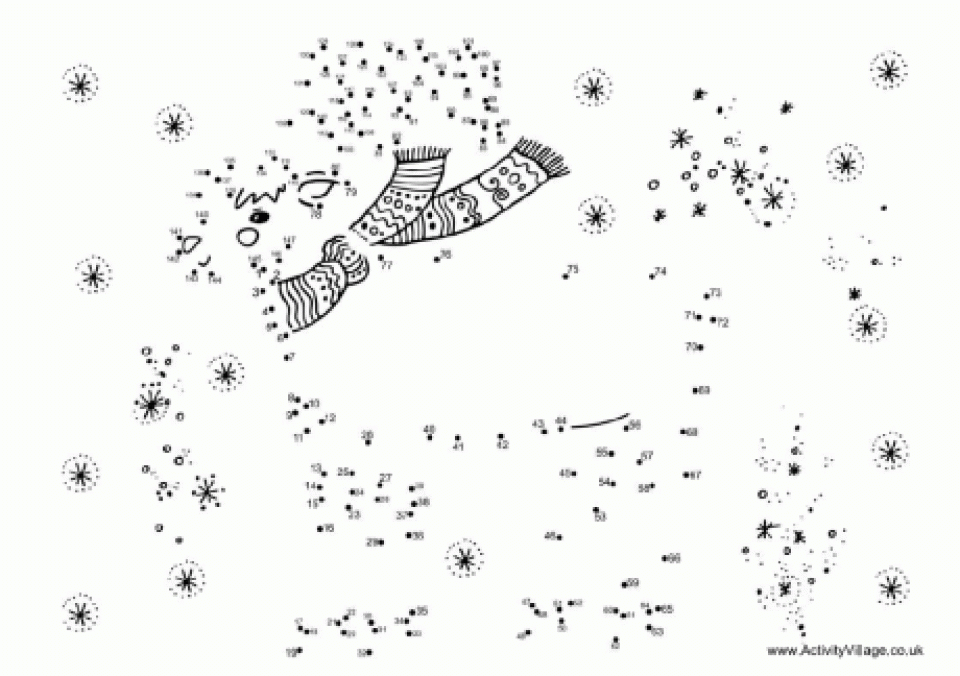 Get This Free Christmas Dot To Dot Coloring Pages VQKC4