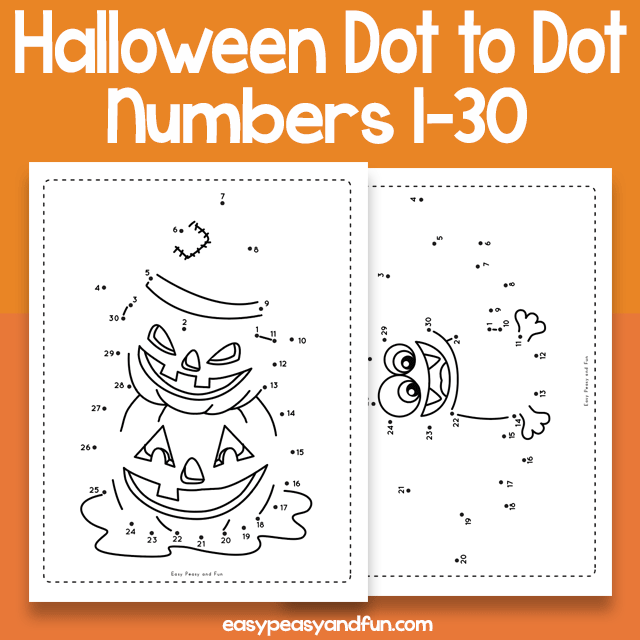 Halloween Dot To Dot Numbers To 30 Halloween Dot To Dot Easy Peasy