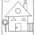 House Shape Coloring Pages Dot To Dots 8gif Color Worksheets Shape