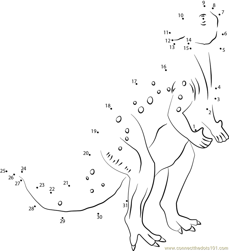 Iguanodon Dinosaur Dot To Dot Printable Worksheet Connect The Dots