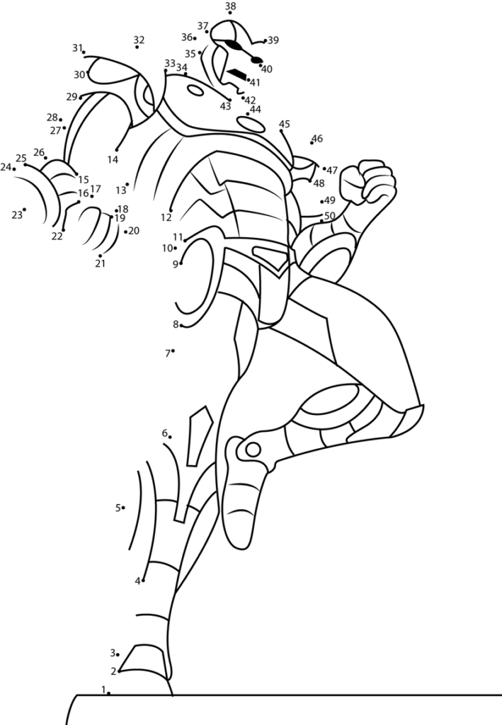 Iron Man Dot To Dots Coloring Page Free Printable Coloring Pages For Kids