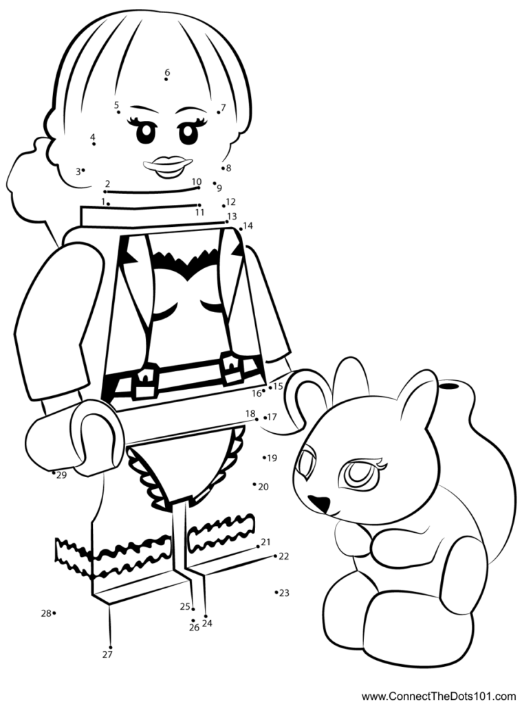 Lego Squirrel Girl Dot To Dot Printable Worksheet Connect The Dots