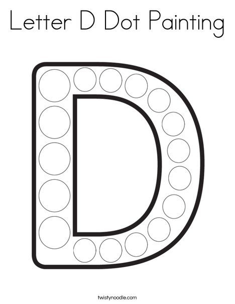 Letter D Dot Painting Coloring Page Twisty Noodle Dot Letters