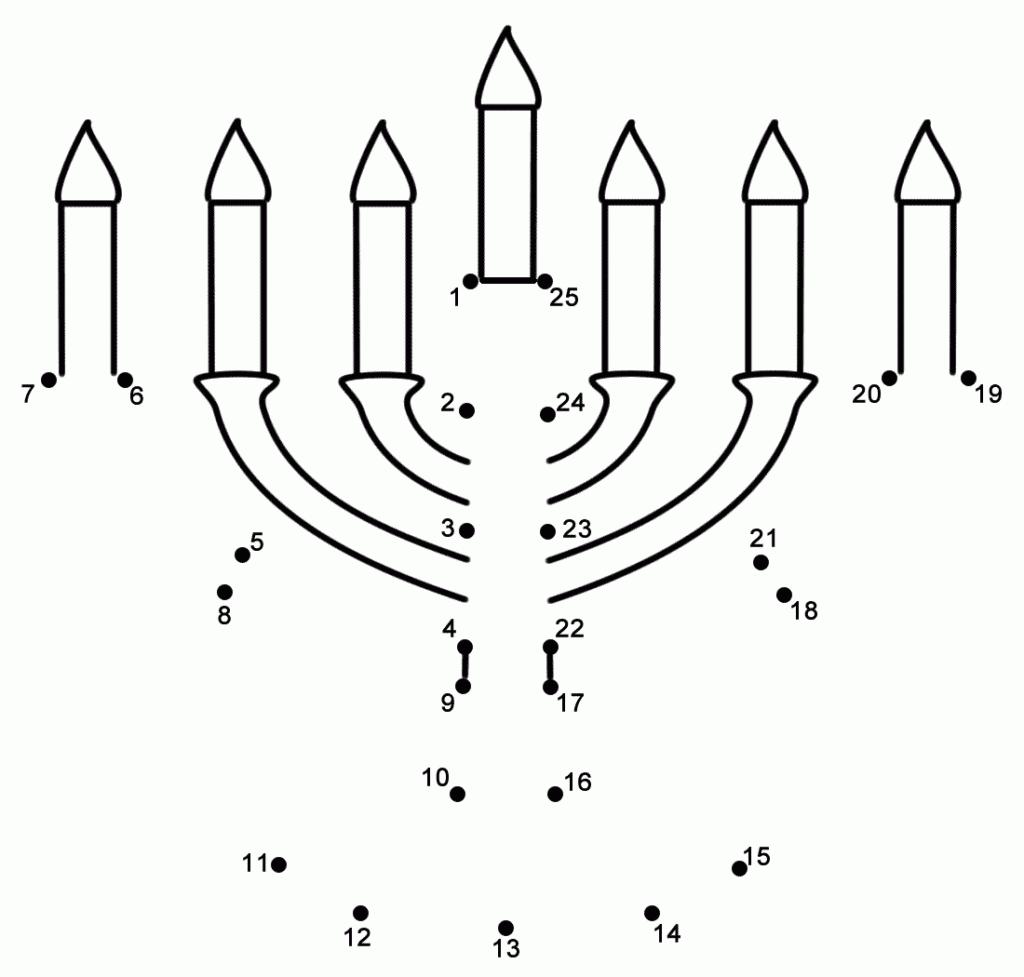 Menorah Connect The Dots Count By 1 s Hanukkah Hanukkah Crafts 