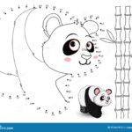 Panda Connect The Dots And Color Set4 Stock Vector Illustration Of
