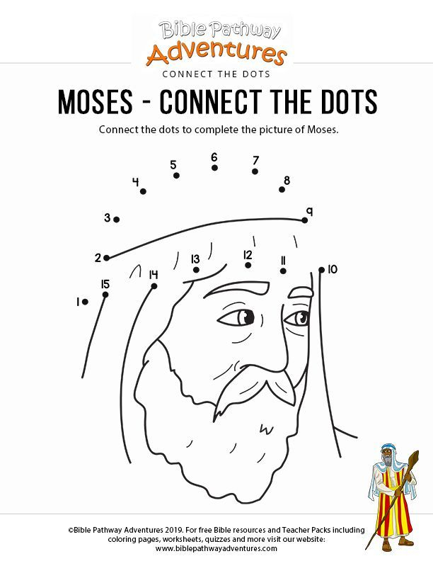 Printable Moses Connect The Dots Activity For Kids FREE Bible 