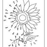 Printable Summer Dot To Dot Pages Dotted Drawings Sunflower