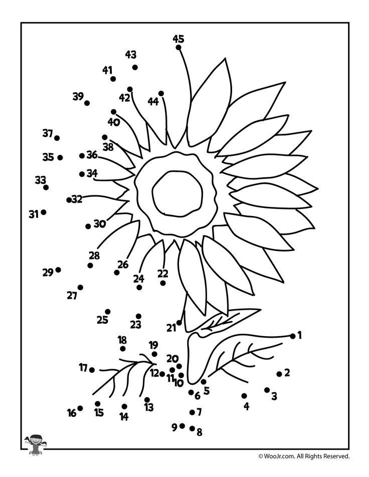 Printable Summer Dot To Dot Pages Dotted Drawings Sunflower