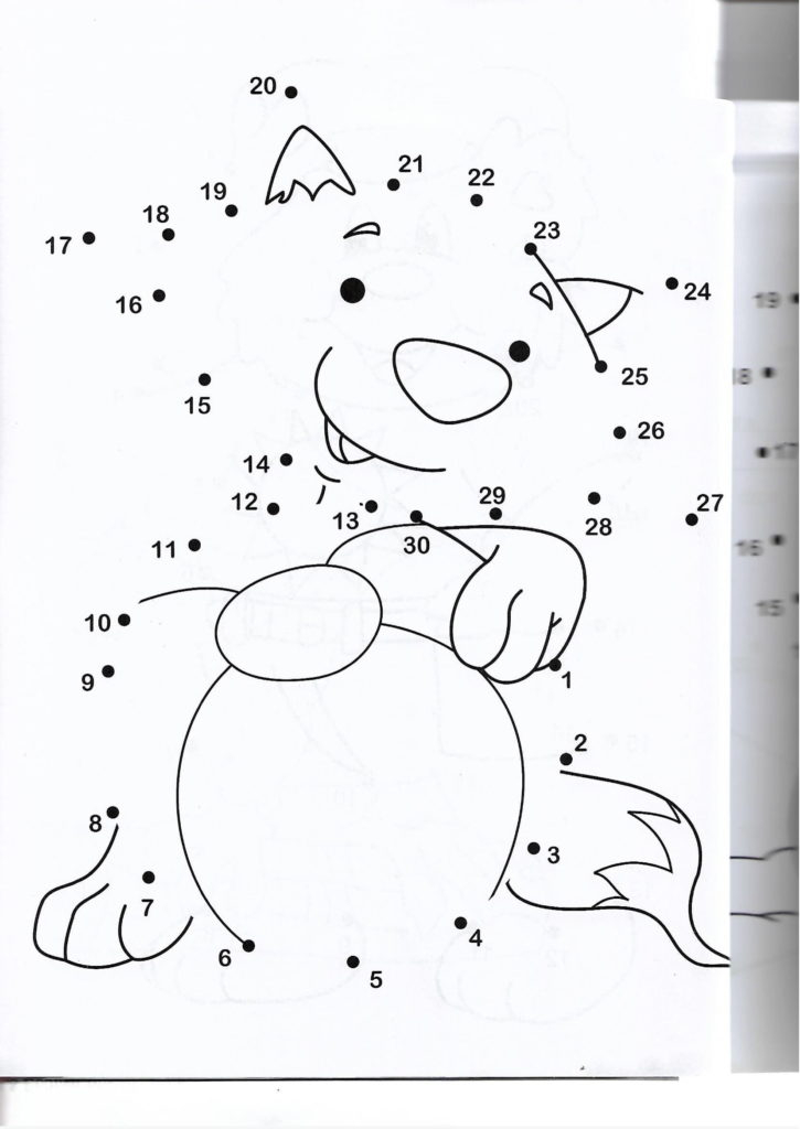 Racoon Animal Printable Dot To Dot Connect The Dots Numbers 1 30