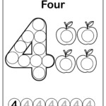 Set Of 123 Numbers count Apples Dot Marker Activity Coloring Pages