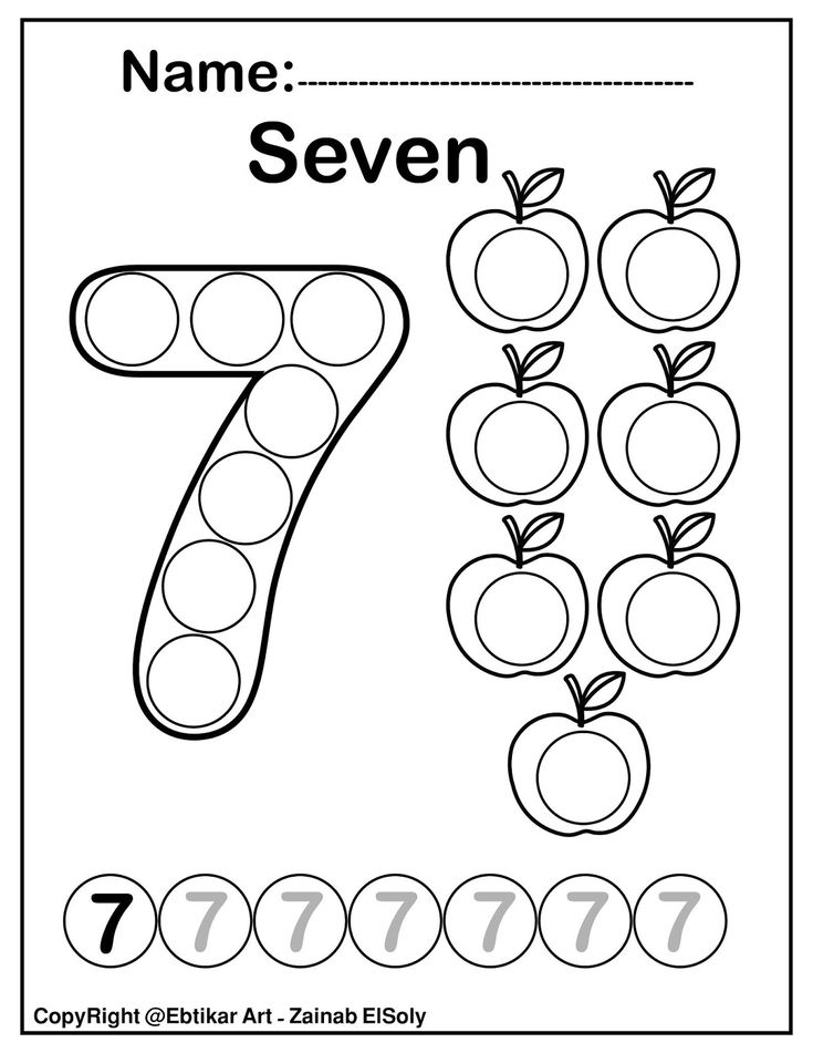 Set Of 123 Numbers Count Apples Dot Marker Activity Coloring Pages 