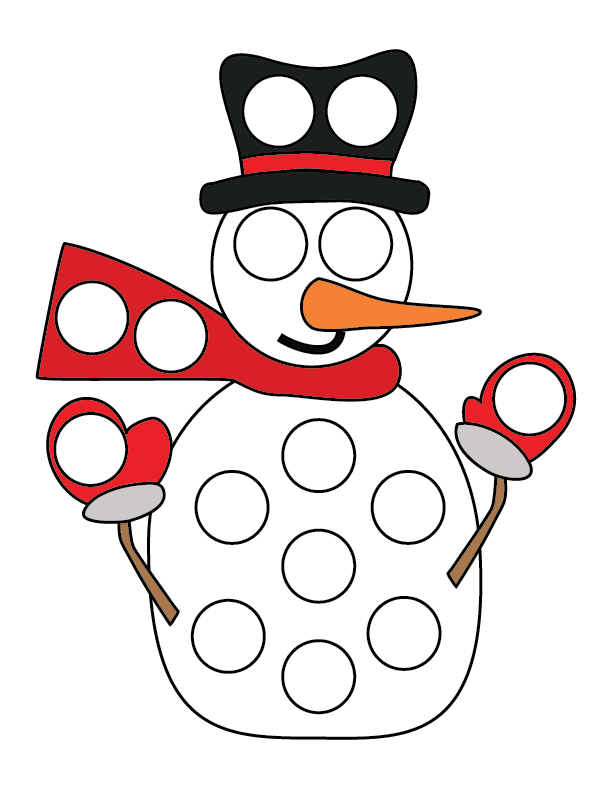 Snowman Do a Dot Printables Do A Dot Snowman Dots