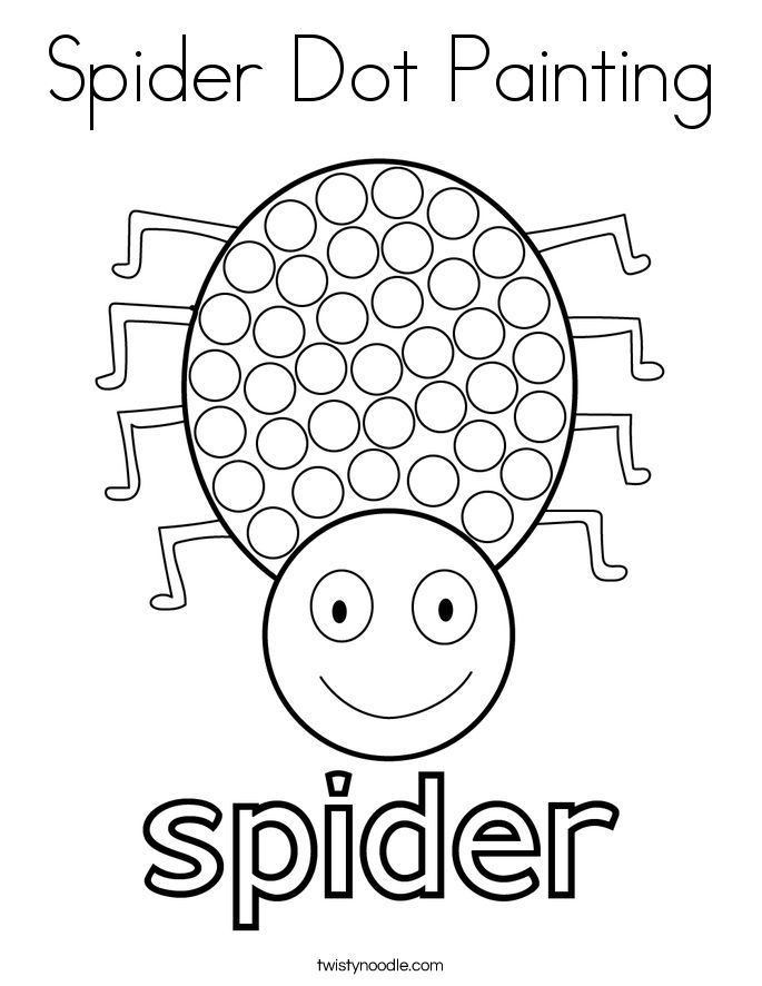 Spider Dot Painting Coloring Page Halloween Preschool Halloween 